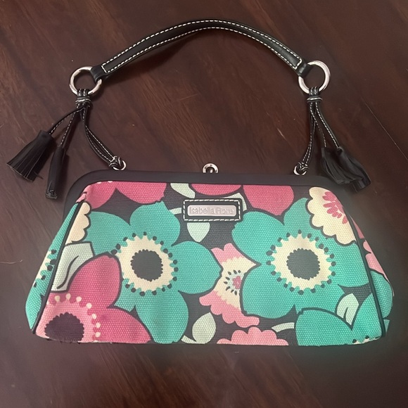 Vintage Isabella Fiore Floral Print Beaded Clutch. - Picture 3 of 14